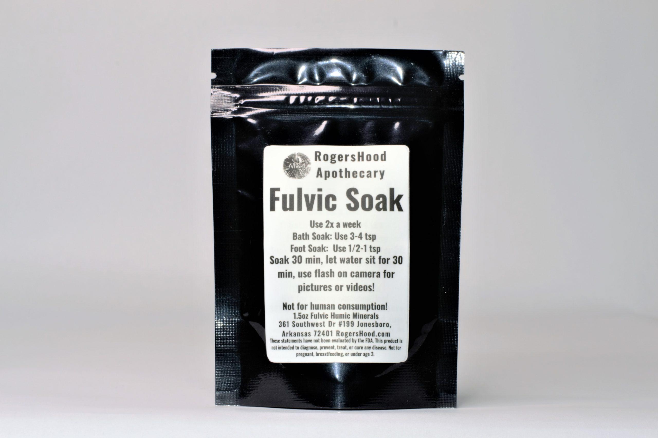 Fulvic acid mineral soak used as a natural binder and foot soak